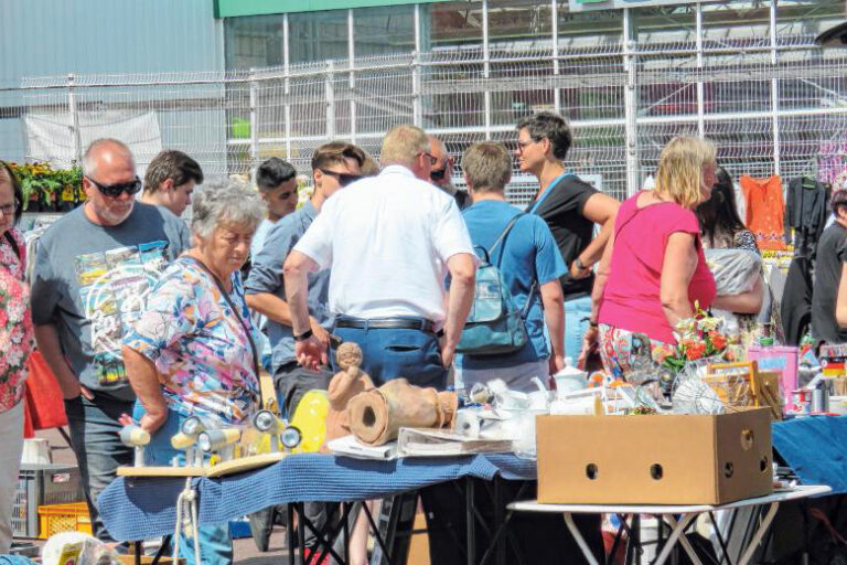 Starkes Besucherinteresse herrschte auf dem Parkplatz des Hagebau-Markts: Der Flohmarkt des Heimatvereins setzt auf Qualität. (Foto: Martin Völkel)
